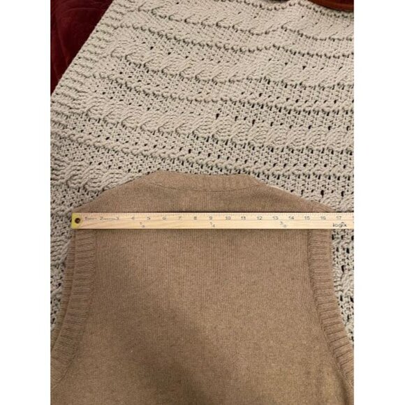 Vintage Royal Knight Argyle Knit Sweater Vest M‎ Wool & Acrylic Beige - Picture 9 of 12